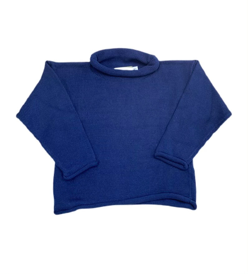 Dark Royal Roll Neck Sweater - Born Childrens Boutique