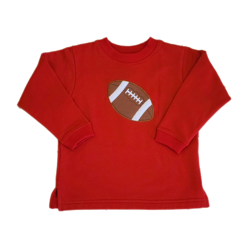 Deep Red Football Sweatshirt - Born Childrens Boutique