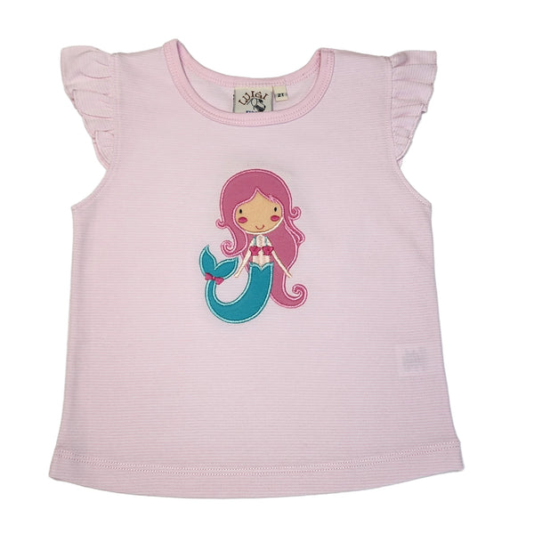ITS229 Girl Flutter Sleeve Mermaid Pink NS - Born Childrens Boutique