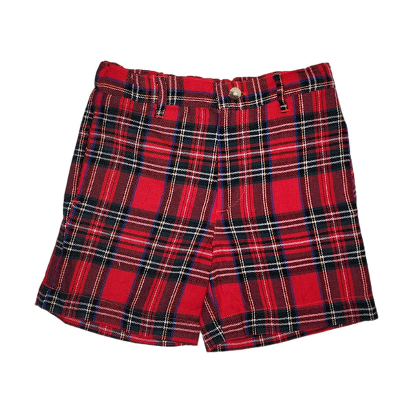 Red Plaid Shorts - Born Childrens Boutique