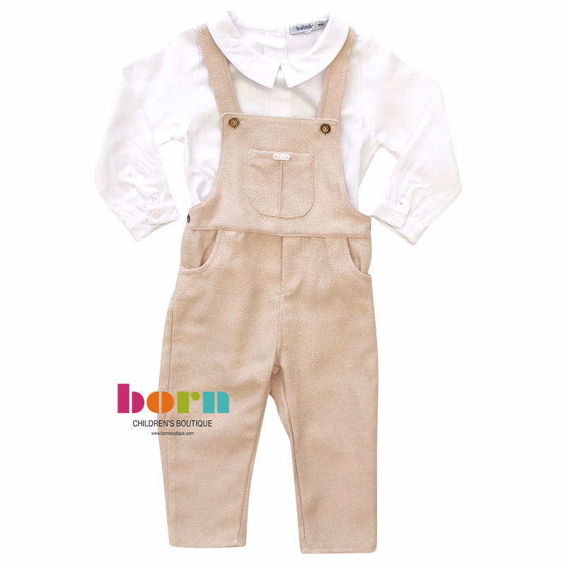 Pink Long Overalls w/ White Shirt - Born Childrens Boutique