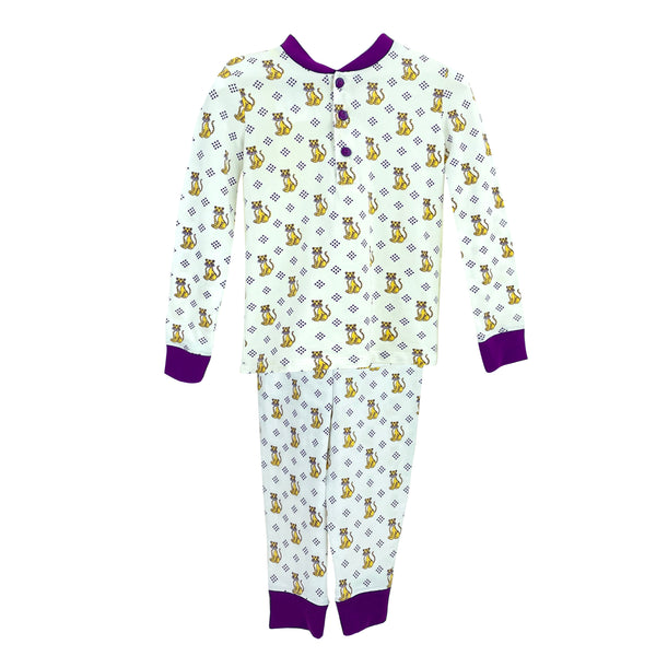 Purple Tiger Boy Pajamas Set - Born Childrens Boutique
