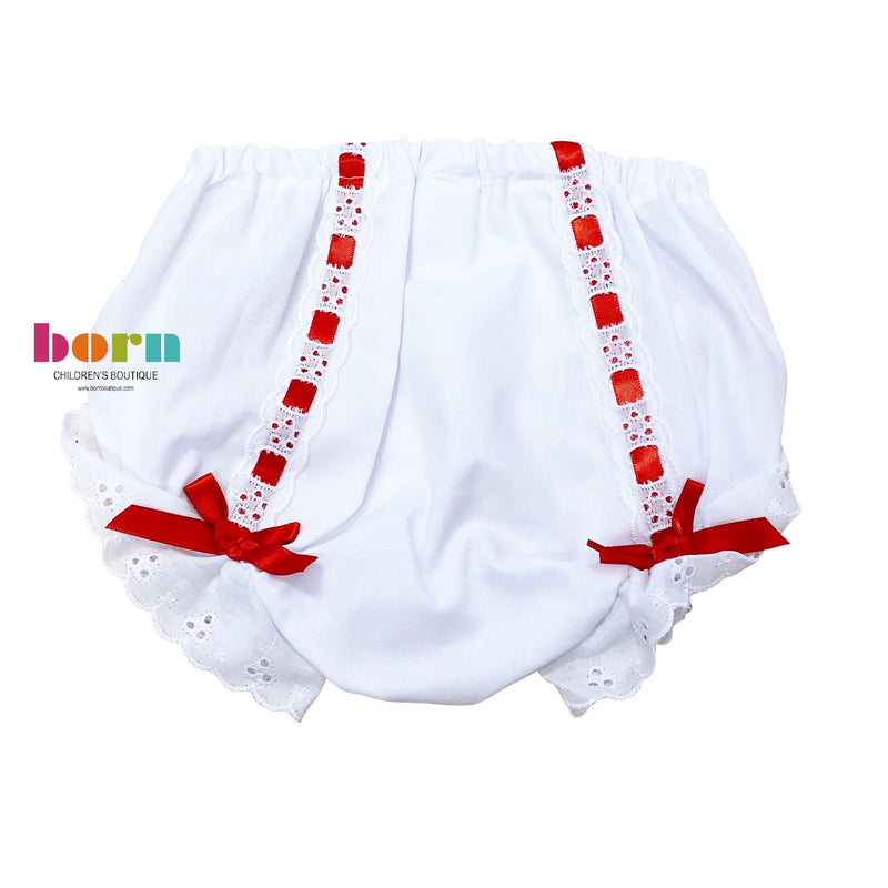Panty White with Red Ribbon - Born Childrens Boutique