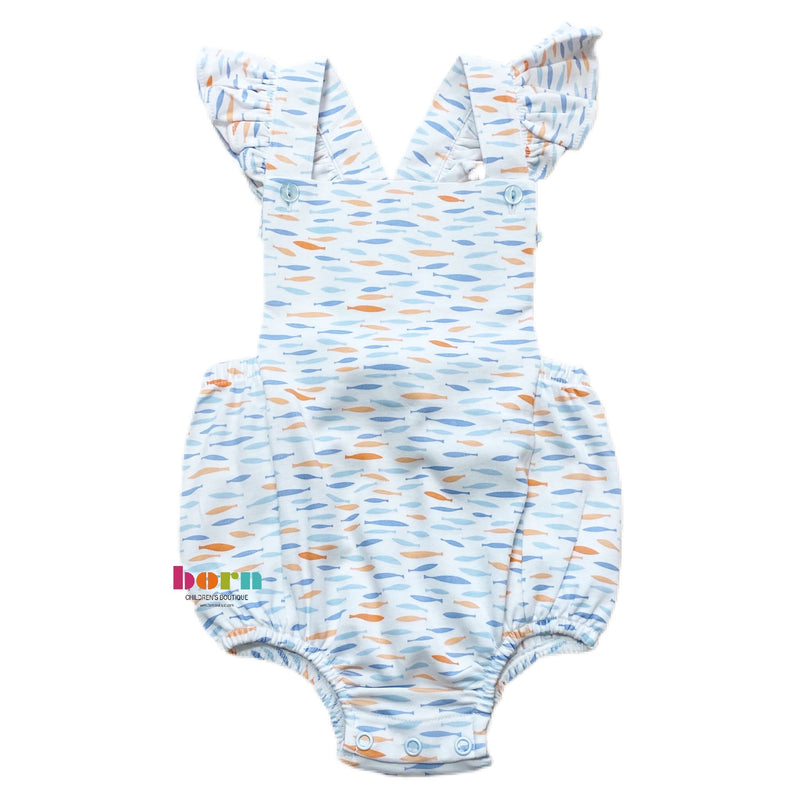 Girl Knit Bubble, Fish Print - Born Childrens Boutique