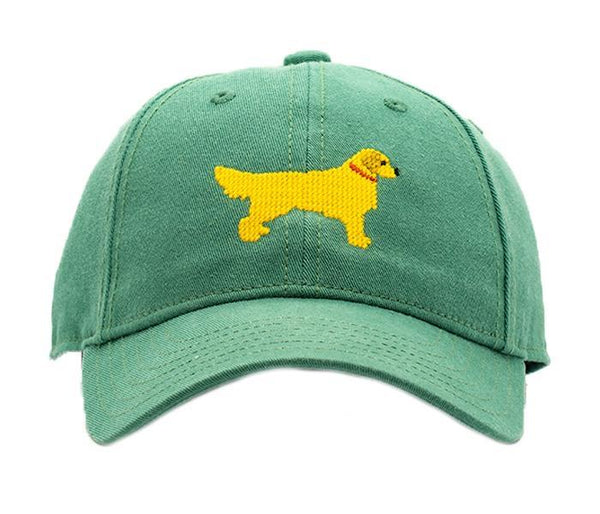 Kids Baseball Hat, Golden Retriever on Moss Green - Born Childrens Boutique