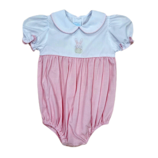 Girl Bubble Pink Check Bunny - Born Childrens Boutique