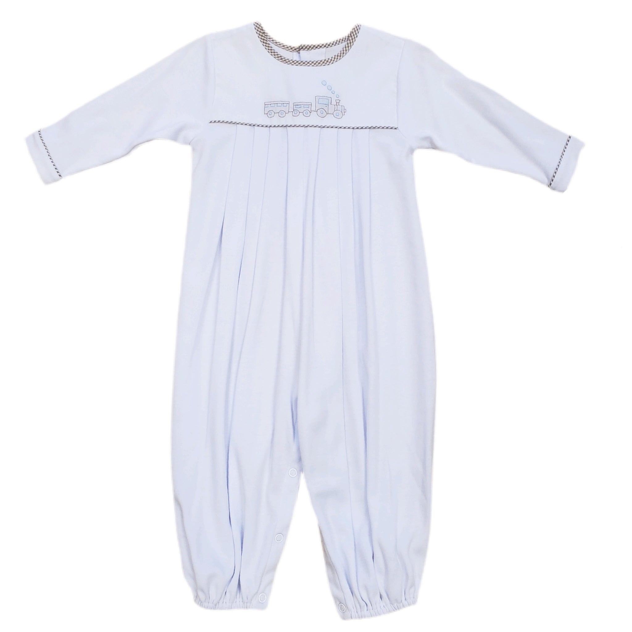Khaki Check Train Longall - Born Childrens Boutique