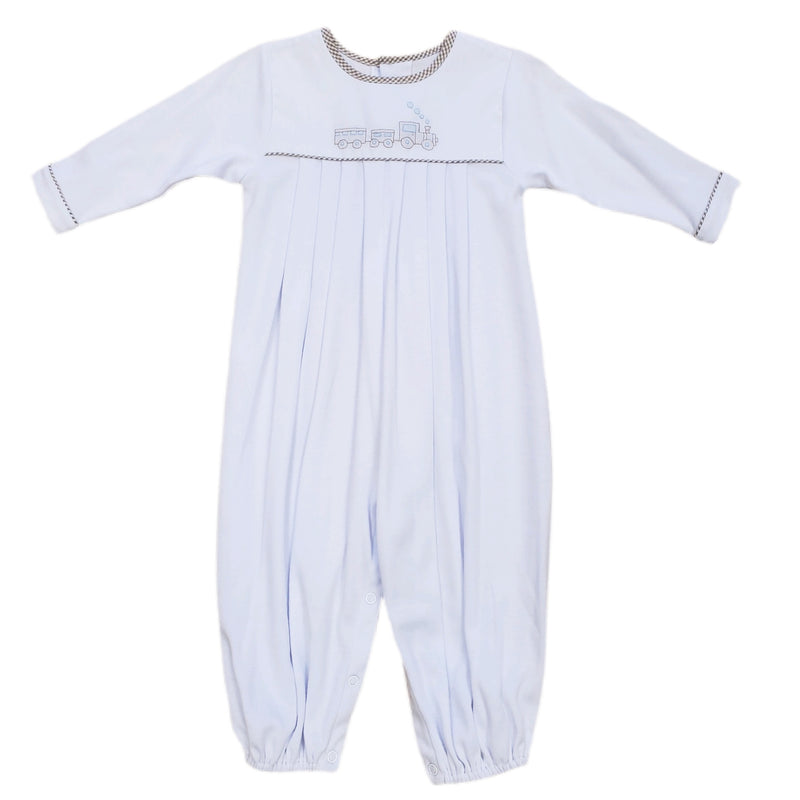 Khaki Check Train Longall - Born Childrens Boutique