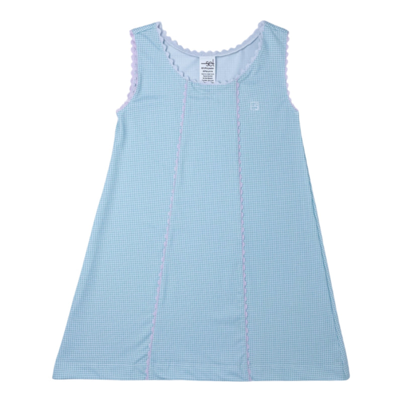 Pre-Order Set Athleisure Amelia Dress - Mint Mini Gingham - Born Childrens Boutique
