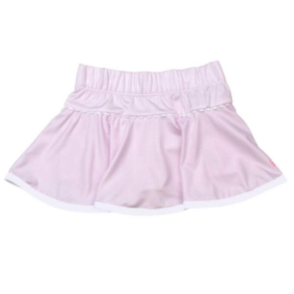 Pre-Order Set Athleisure Quinn Skort - Light Pink Mini Gingham - Born Childrens Boutique
