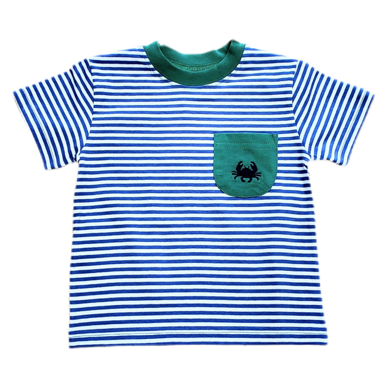 Crab Boy SS Pocket Shirt - Born Childrens Boutique