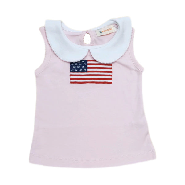 American Flag Slvls Shirt - Born Childrens Boutique