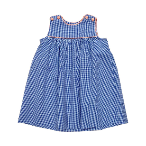 Navy Dress with Orange Piping - Born Childrens Boutique