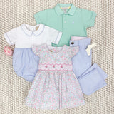 Prep School Pants Breakers Blue Seersucker With Breakers Blue Stork - Born Childrens Boutique