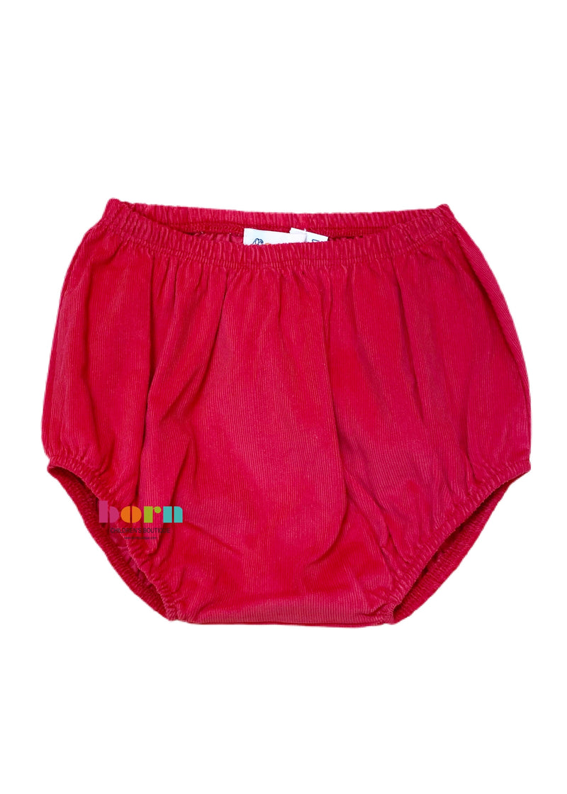 Corduroy Boy Diaper Cover Plain Deep Red - Born Childrens Boutique