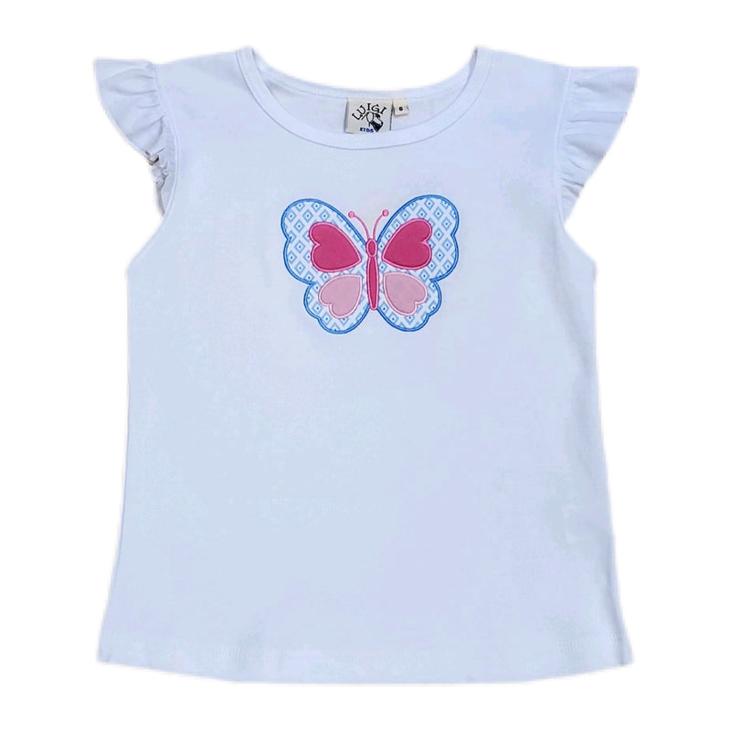 Girl Flutter Sleeve Shirt Butterfly - Born Childrens Boutique
