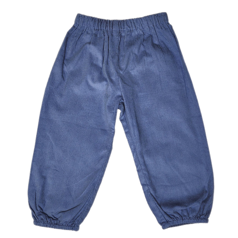 Steel Blue Cord Longan Elastic Pant - Born Childrens Boutique