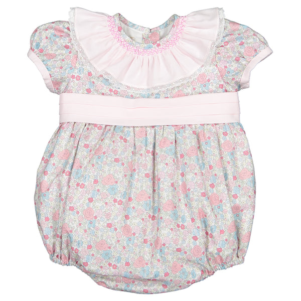 Sal & Pimenta Bouquet Smocked Collar Romper - Born Childrens Boutique