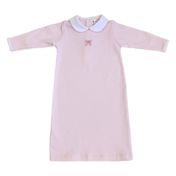 Pima Pink Bow Day Gown - Born Childrens Boutique