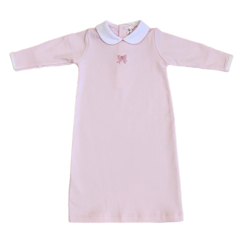 Pima Pink Bow Day Gown - Born Childrens Boutique