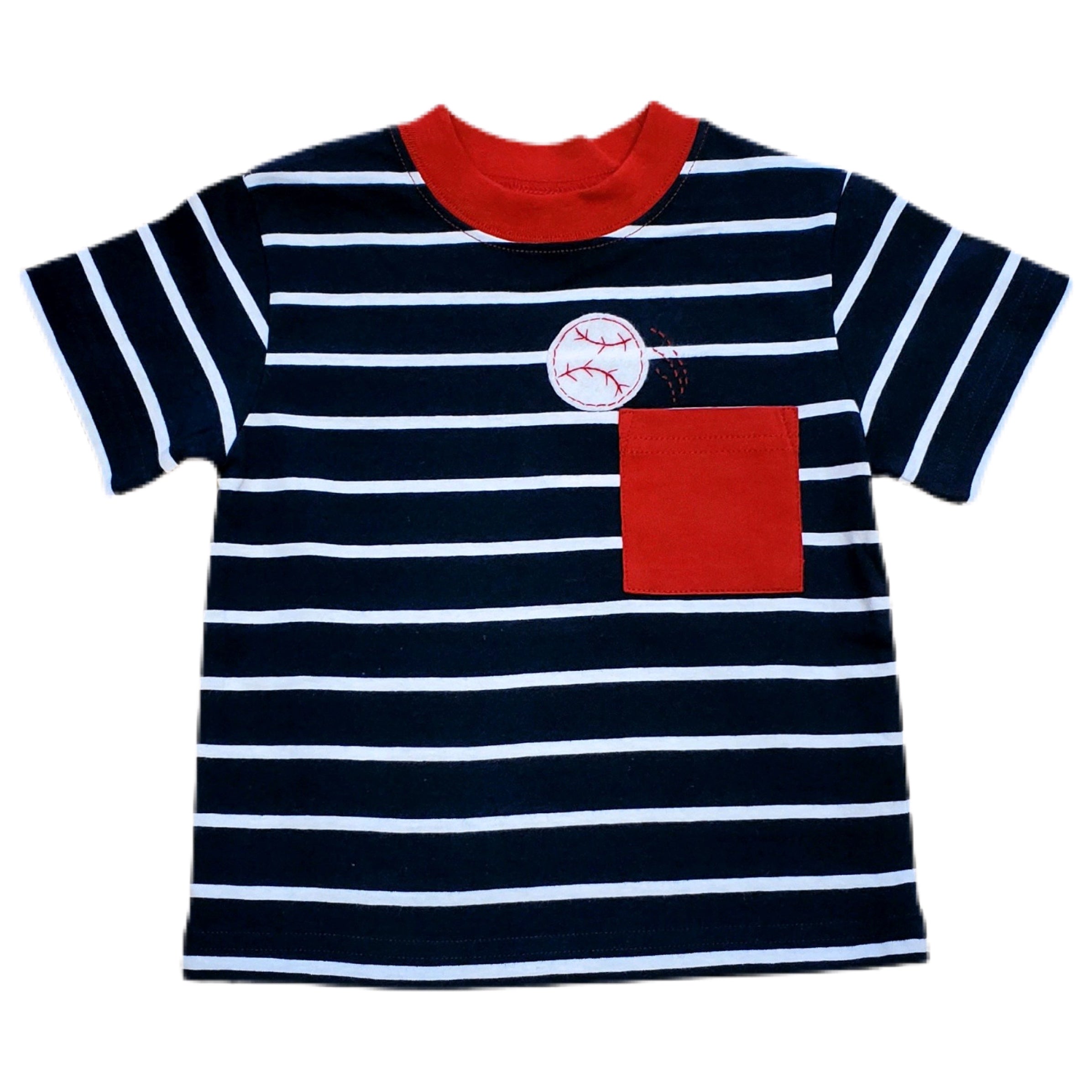 Baseball Boy SS Pocket App Shirt - Born Childrens Boutique
