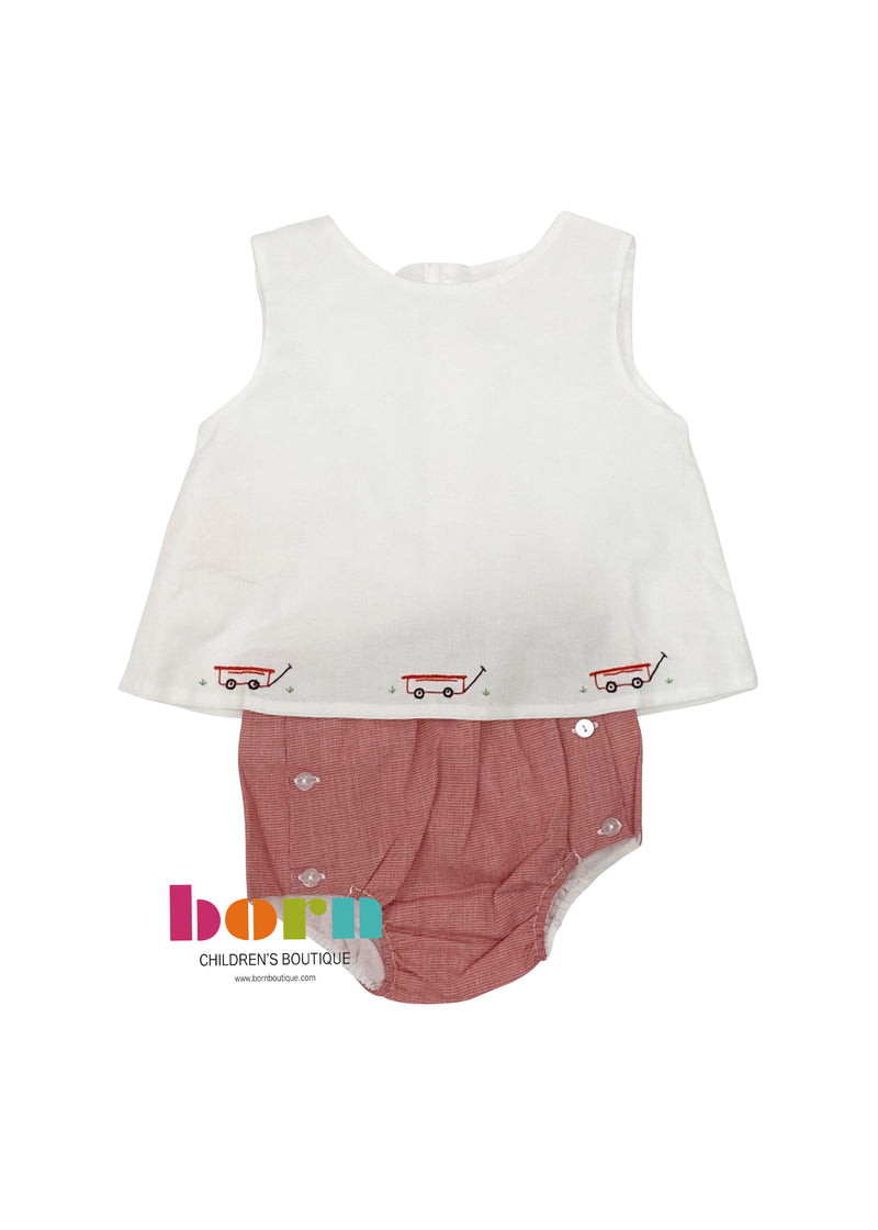 Red Wagon Diaper Set - Born Childrens Boutique
