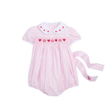 Hearts Smocked Peter Pan Bubble - Born Childrens Boutique