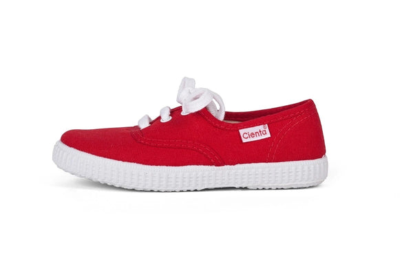 Cienta Kids Red Lace Up - Born Childrens Boutique