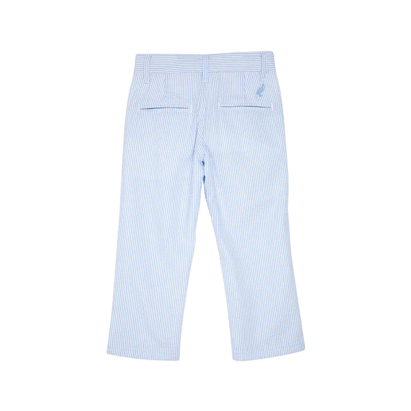 Prep School Pants Breakers Blue Seersucker With Breakers Blue Stork - Born Childrens Boutique
