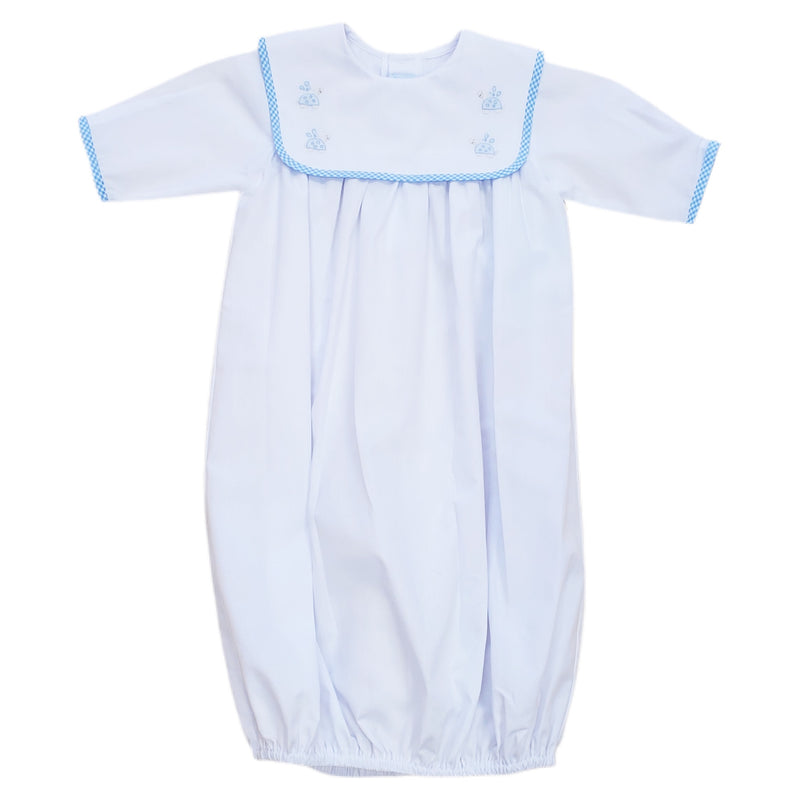 Blue Check Saque Row Turtle - Born Childrens Boutique
