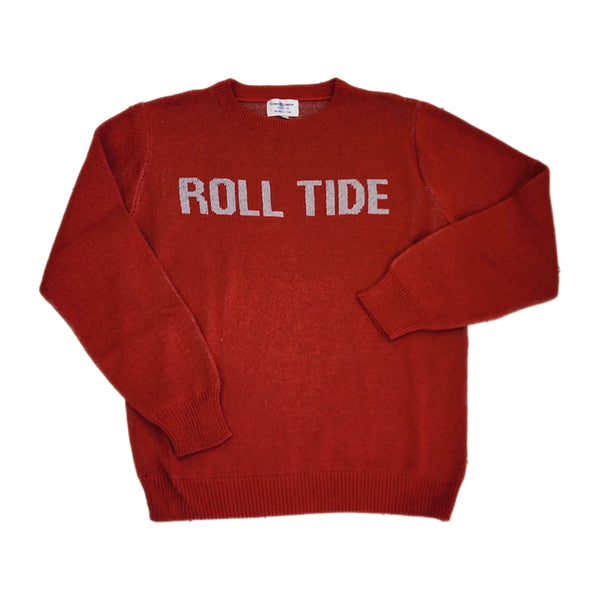 Adult Crewneck Sweater Red with Grey Roll Tide - Born Childrens Boutique