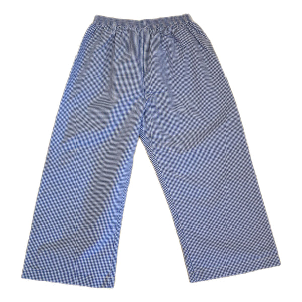 Remember Nguyen Royal Blue Gingham Jackson Pant Set - Born Childrens Boutique