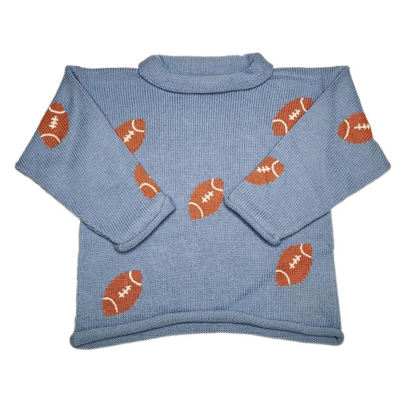 Footballs All Over Roll Neck Sweater - Born Childrens Boutique