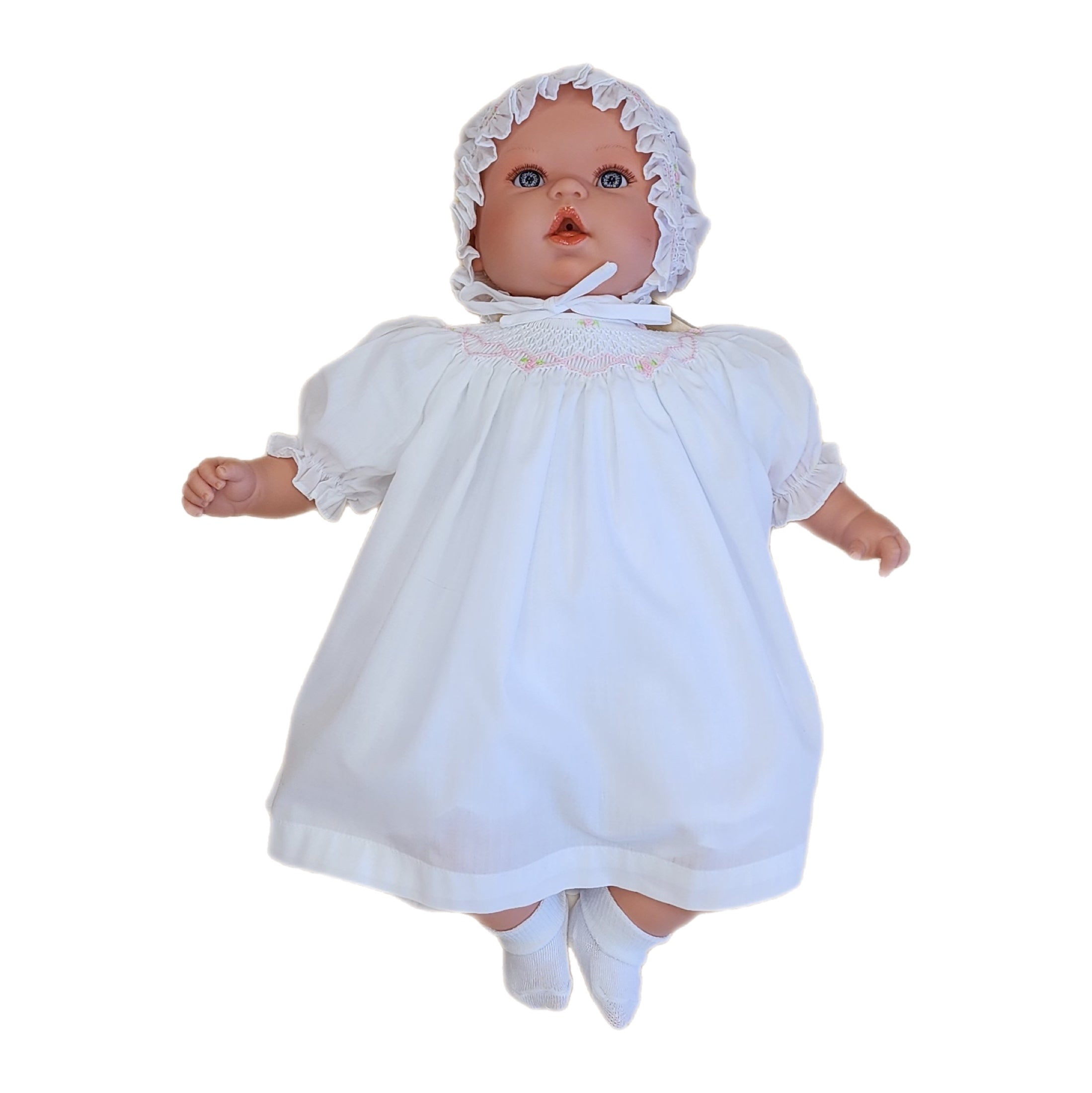 Sarah White Blue English Smocked Baby Dress – Rosalina Baby Boutique