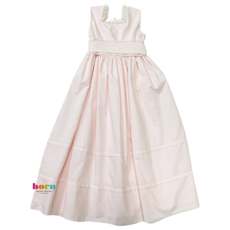 Pink Sleeveless Heirloom Lace Dress - Born Childrens Boutique