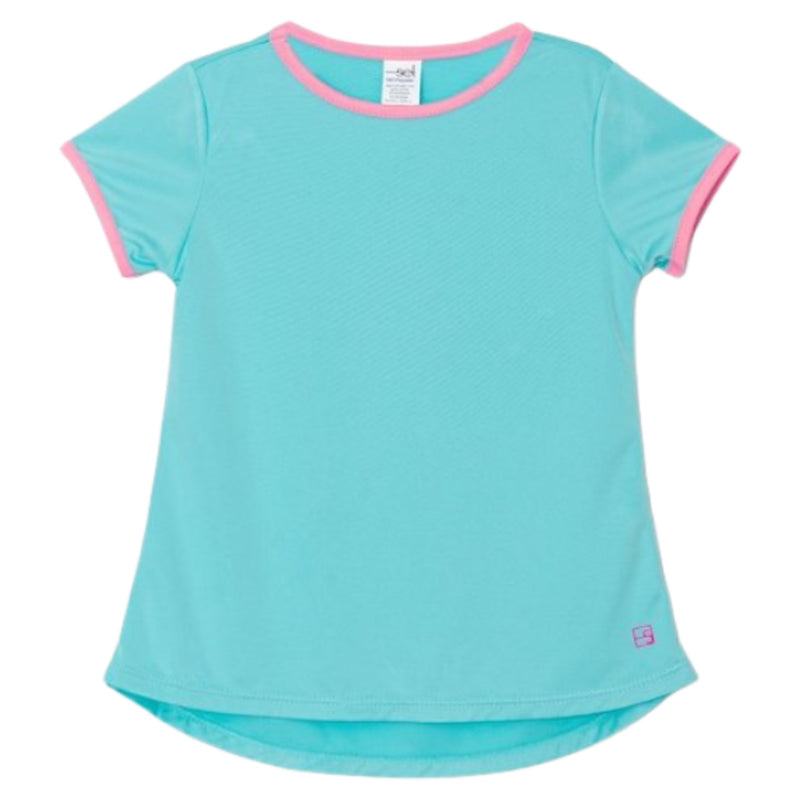 Pre-Order Set Athleisure Bridget Basic T-Shirt - Turq/Pink - Born Childrens Boutique