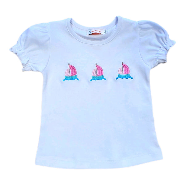 Girl Shirt 3 Sailboats - Born Childrens Boutique