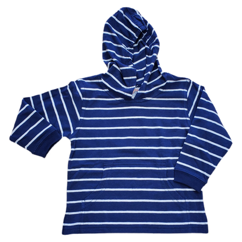 Hooded Sweatshirt Dark Royal Stripe - Born Childrens Boutique