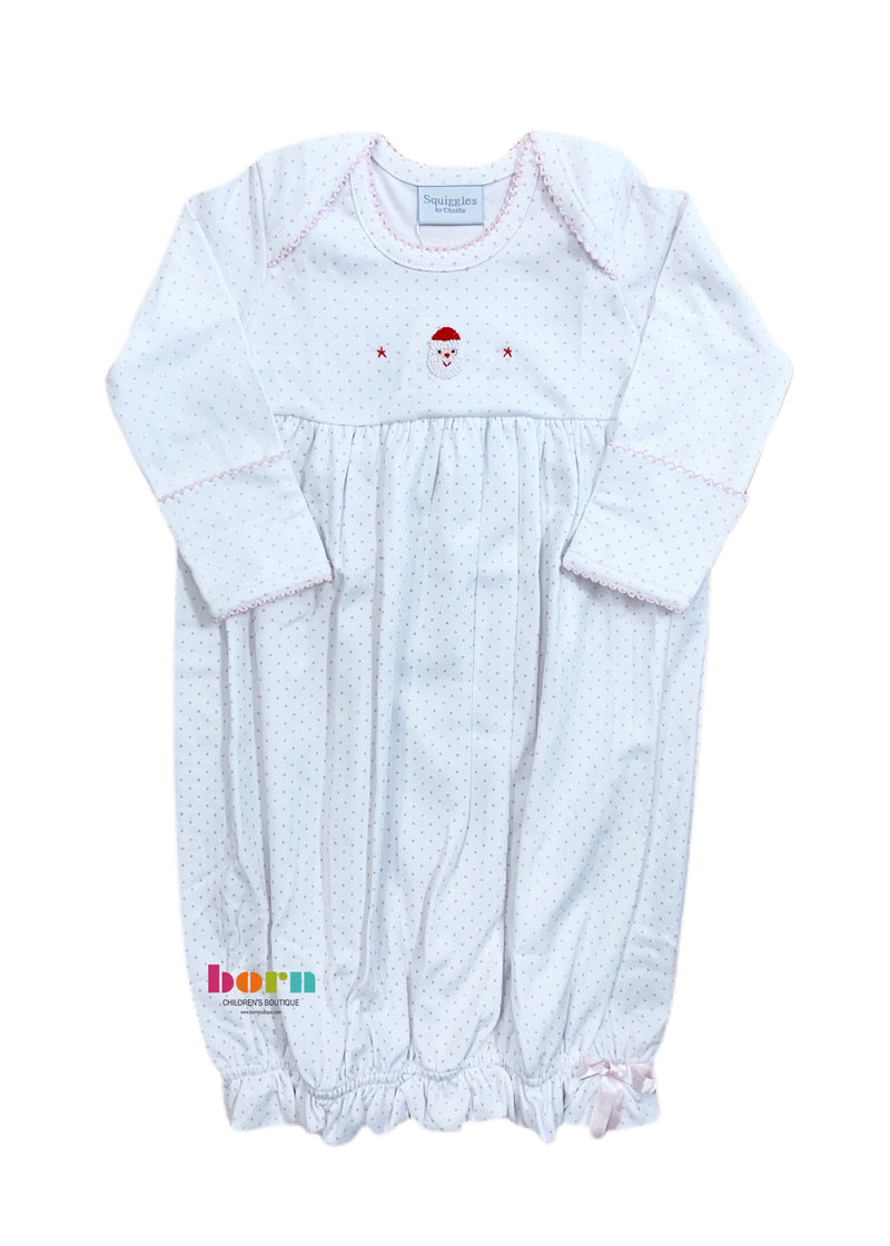Santa Face Girl Gown - Born Childrens Boutique