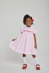 Hearts Smocked Peter Pan Dress - Born Childrens Boutique