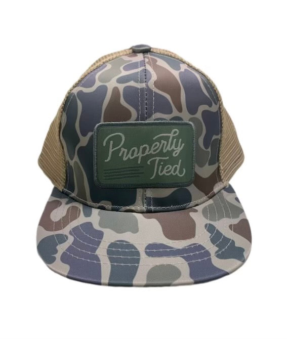 Youth Trucker Vintage Camo Hat - Born Childrens Boutique