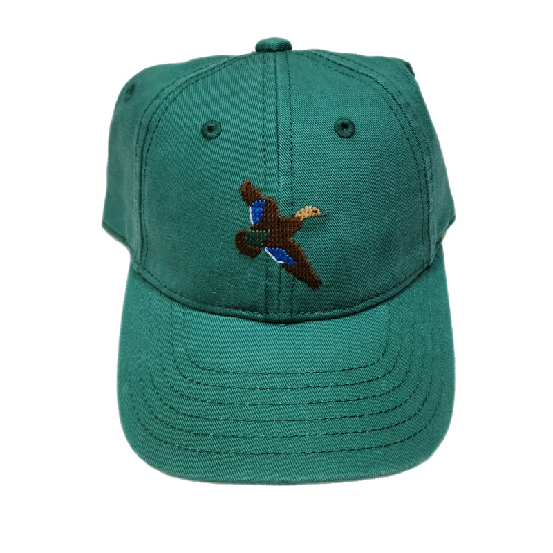 Kids Baseball Hat, Black Duck on Moss Green - Born Childrens Boutique