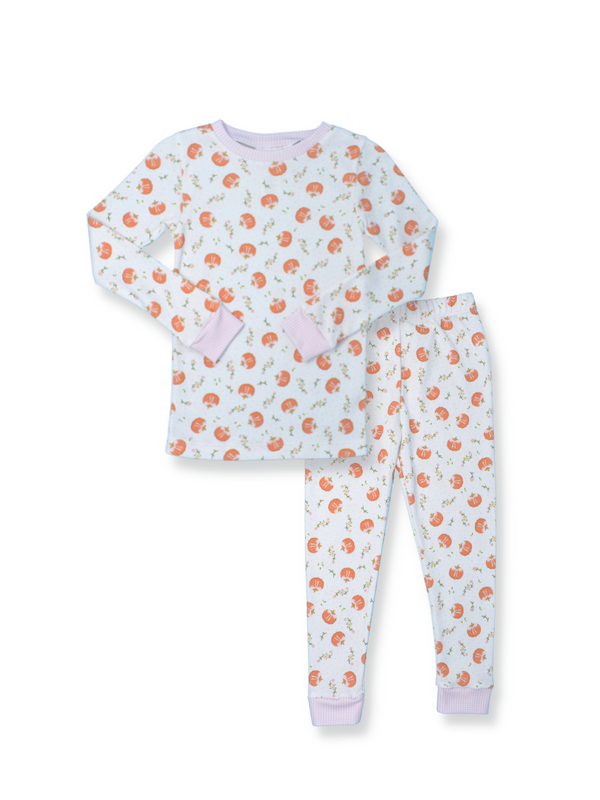 Pre-Order Sweet Pea PJ Set - Pink Pumpkin - Born Childrens Boutique
