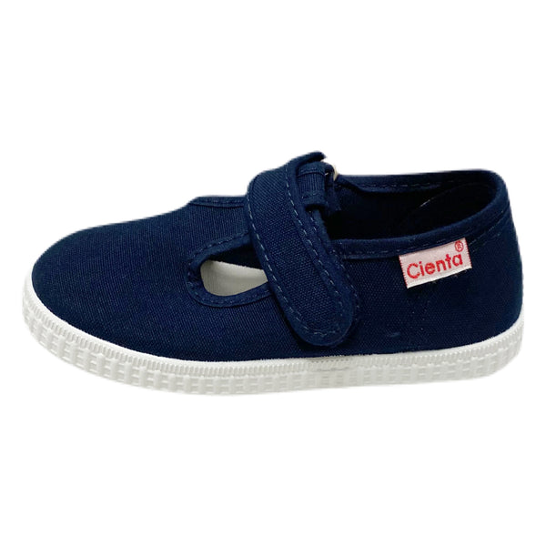 Cienta, Velcro T-Strap, Navy - Born Childrens Boutique