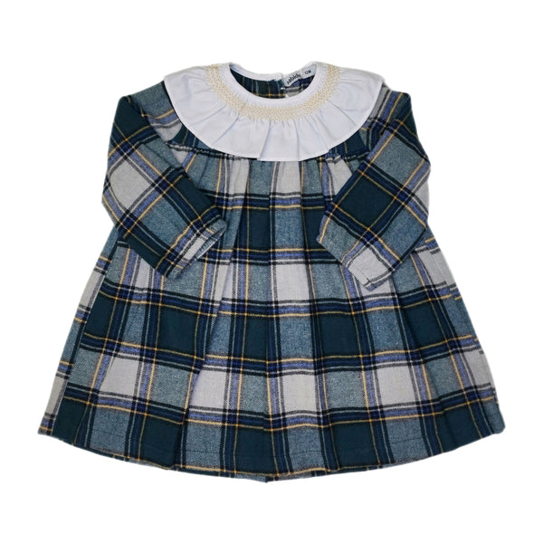 Emerald Frills Collar Dress - Born Childrens Boutique