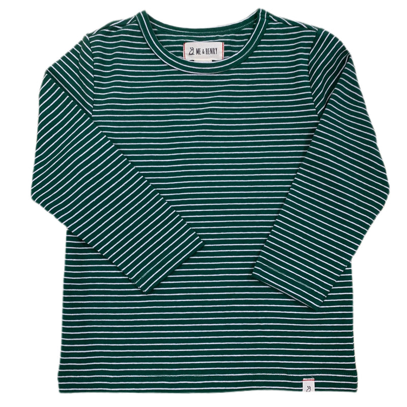 Alcoa Tee, Green Stripe - Born Childrens Boutique