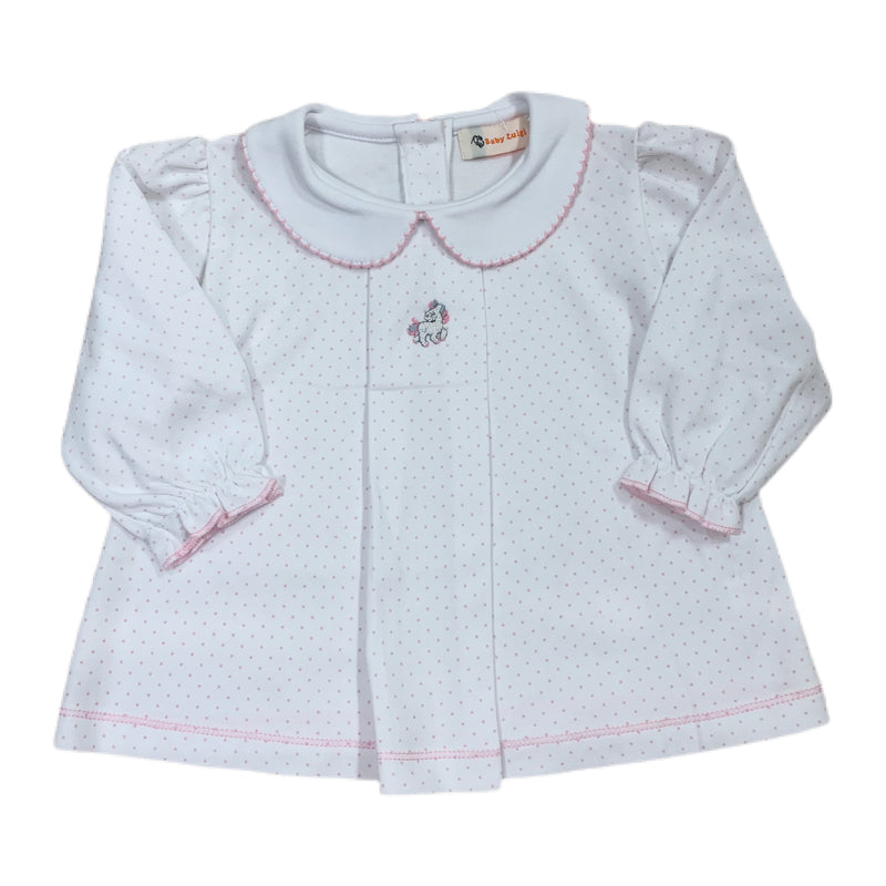 Unicorn Long Sleeve Top White/Baby Pink - Born Childrens Boutique