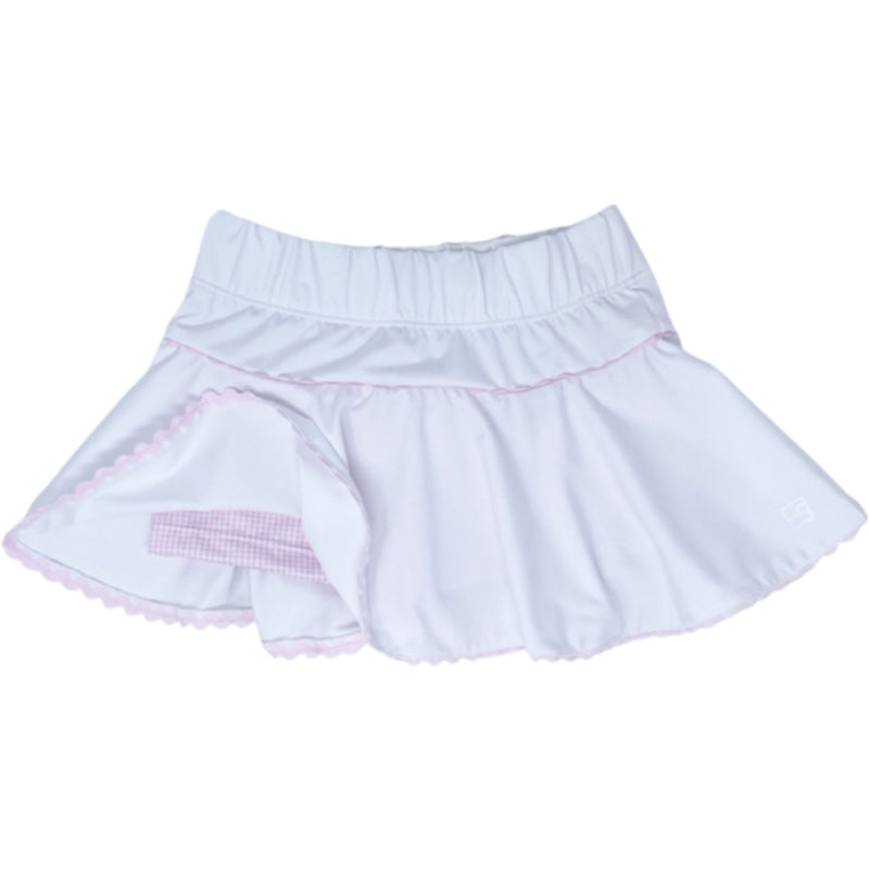 Pre-Order Set Athleisure Quinn Skort - White/Pink MG - Born Childrens Boutique