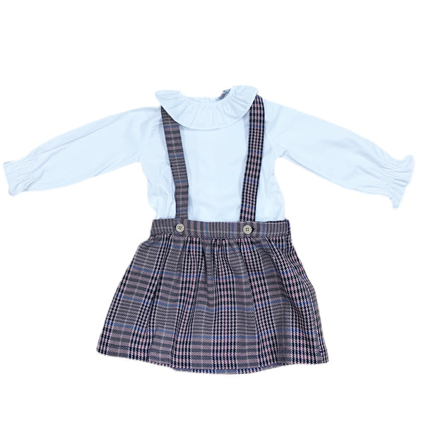 Marino/Rosa Skirt+shirt Elegant - Born Childrens Boutique