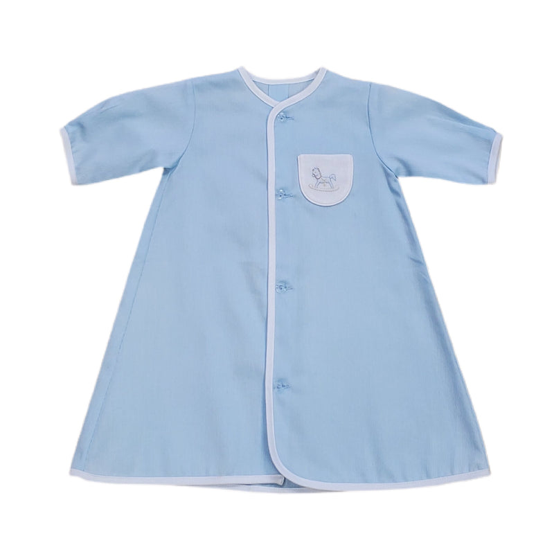 Pique Day Gown Blue White Rockhorse - Born Childrens Boutique